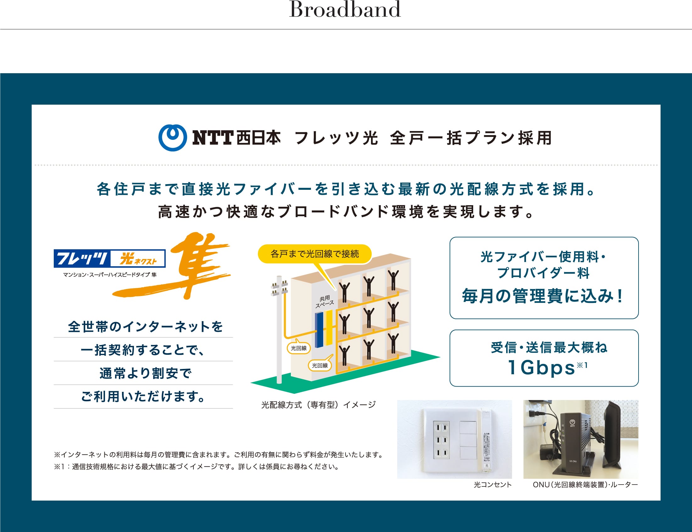 NTT西日本 フレッツ光 全戸一括プラン採用